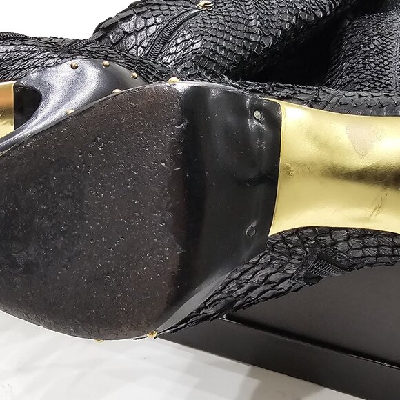 Original Gucci python over-the-knee stretch boots BLACK - Picture 15 of 16